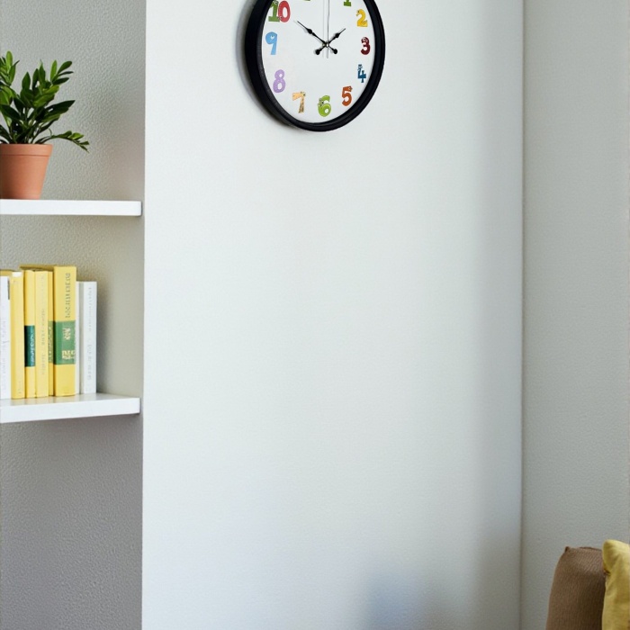 ® Yeni Ürün 36 Cm Siyah Çocuk Odası Duvar Saati