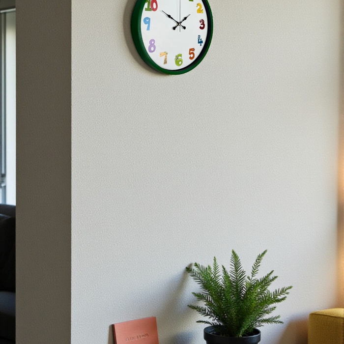® Yeni Ürün 36 Cm Yeşil Çocuk Odası Duvar Saati