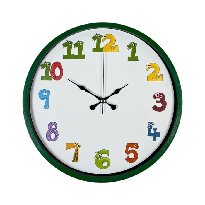 ® Yeni Ürün 36 Cm Yeşil Çocuk Odası Duvar Saati