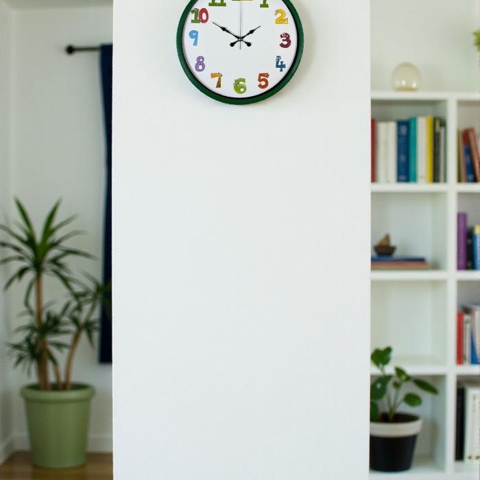 ® Yeni Ürün 36 Cm Yeşil Çocuk Odası Duvar Saati