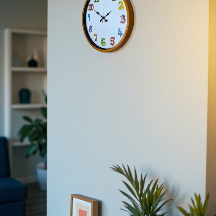 ® Yeni Ürün 36 Cm Turuncu Çocuk Odası Duvar Saati