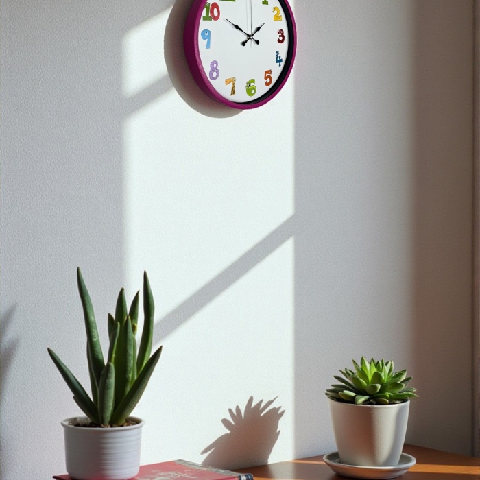 ® Yeni Ürün 36 Cm Pembe Çocuk Odası Duvar Saati