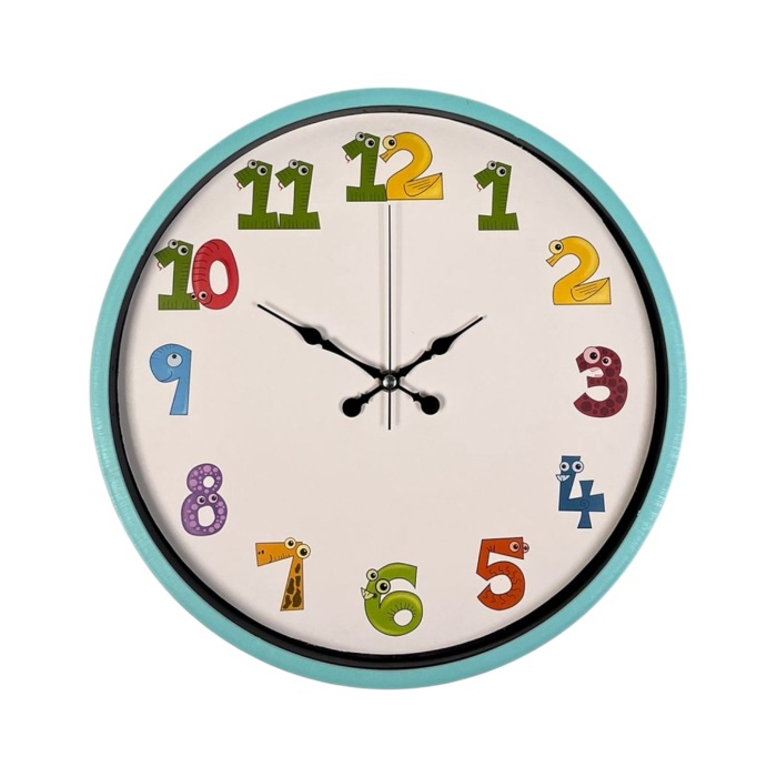 ® Yeni Ürün 36 Cm Turkuaz Çocuk Odası Duvar Saati