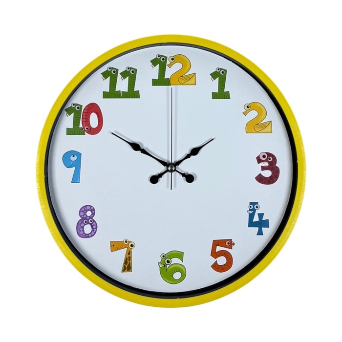 ® Yeni Ürün 36 Cm Sarı Çocuk Odası Duvar Saati