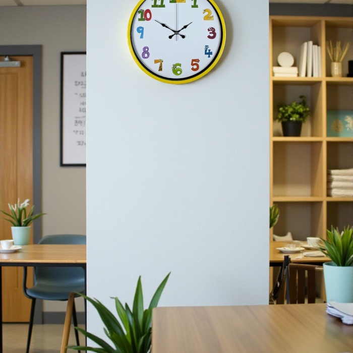 ® Yeni Ürün 36 Cm Sarı Çocuk Odası Duvar Saati