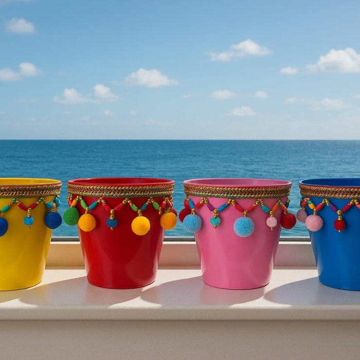 ® Yeni Ürün NF Dekoratif Saksı Akdeniz PEMBE Tekli