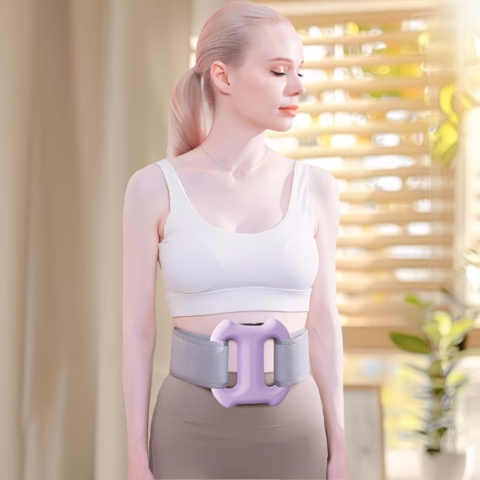 Taşınabilir Şarjlı Titreşimli Masaj Kemeri - Karın Bel için Çift Halkalı Zayıflatıcı Fasya Masaj Cihazı