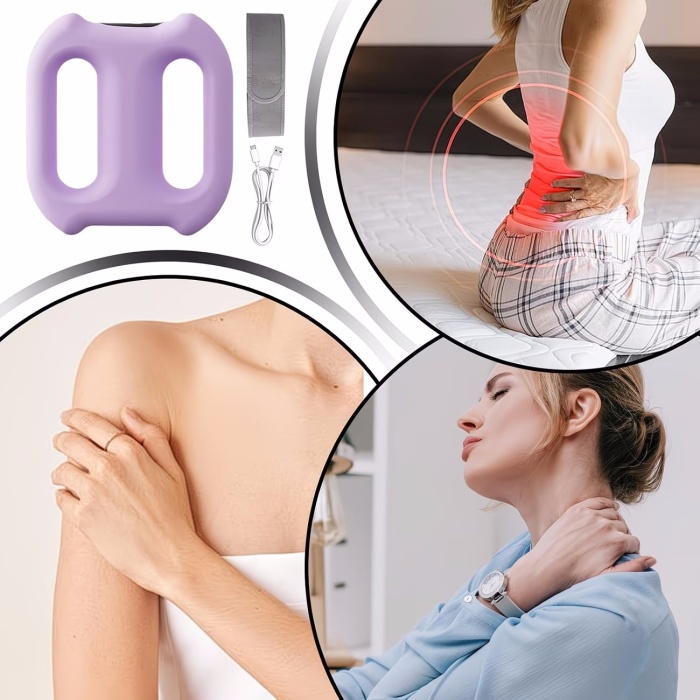 Taşınabilir Şarjlı Titreşimli Masaj Kemeri - Karın Bel için Çift Halkalı Zayıflatıcı Fasya Masaj Cihazı