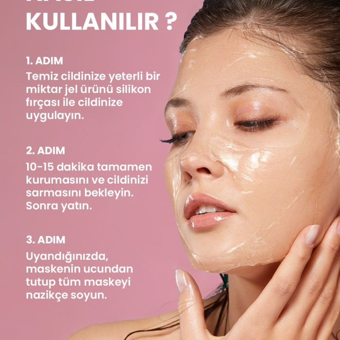 ® Yeni Ürün Soyulabilir Kolajen Jel Yüz MaskesiCam Cilt Etkili Collagen Night Wrapping Mask 50ml