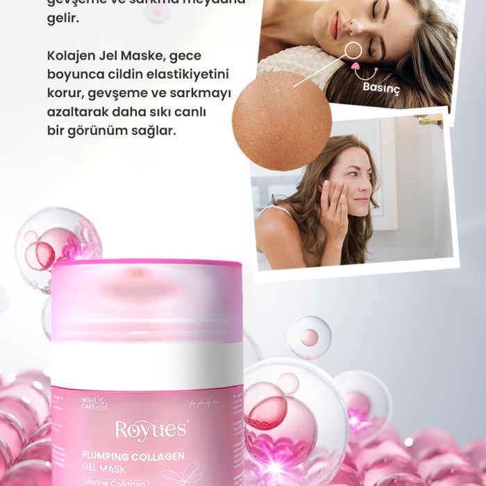 ® Yeni Ürün Soyulabilir Kolajen Jel Yüz MaskesiCam Cilt Etkili Collagen Night Wrapping Mask 50ml