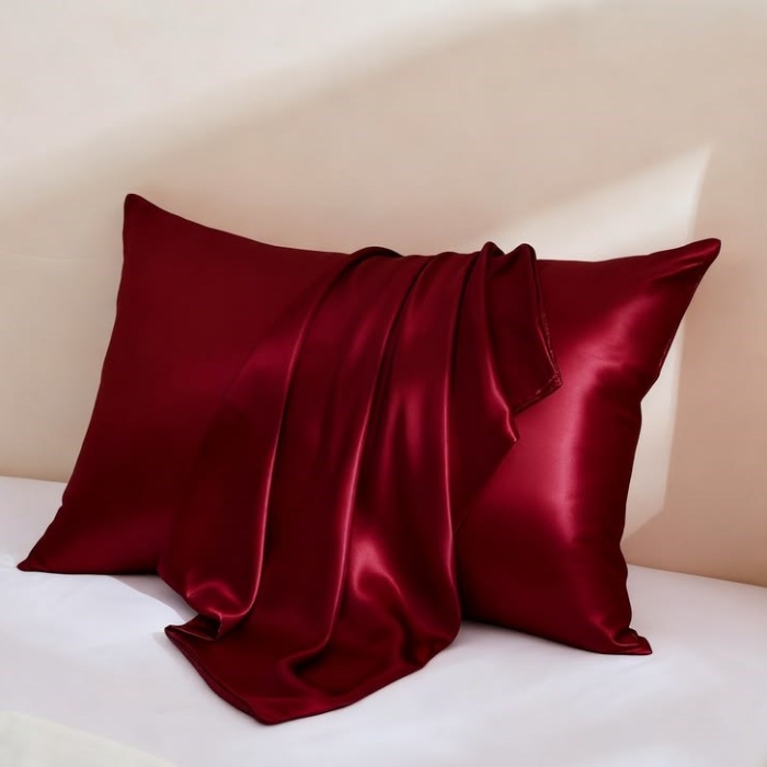 ® Yeni Ürün İpek Dokulu Mikrosaten Saten Yastık Kılıfı 50x70 (2’li Set)BordoSaç ve Cilt Dostu