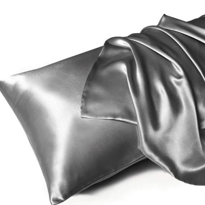 ® Yeni Ürün 2’li  İpek Dokulu Saten Yastık Kılıfı 50x70Koyu GriMikrosaten, Saç ve Cilt Dostu