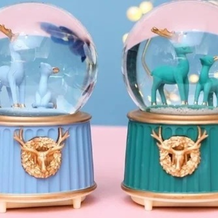 ® Yeni Ürün Mavi-yeşil Geyik Kar Küresi Küçük Boy