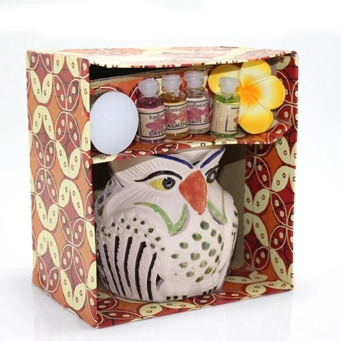 ® Yeni Ürün Seramik Baykuşlu Buhurdanlık Seti No:02