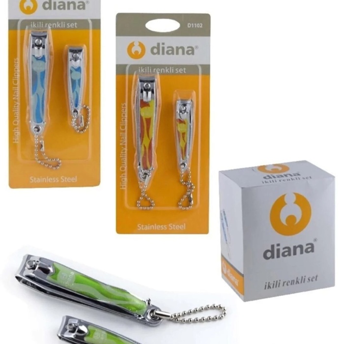 ® Yeni Ürün Diana 2 Li Renkli Vakumlu Tırnak Makası