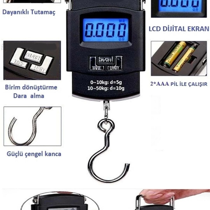 ® Yeni Ürün Elektronik Dijital El Kantarı 50 Kg Terazi Tartı 10 Gr Hassasiyet
