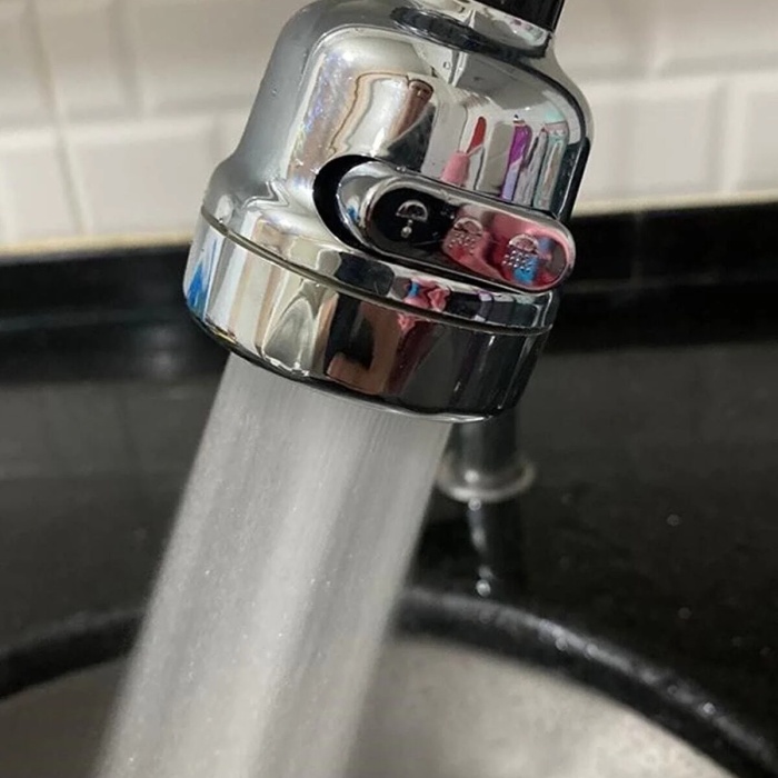 ® Yeni Ürün Krom 3 Fonksiyonlu Mutfak Lavabo Başlığı 360 Derece Döner Musluk Ucu