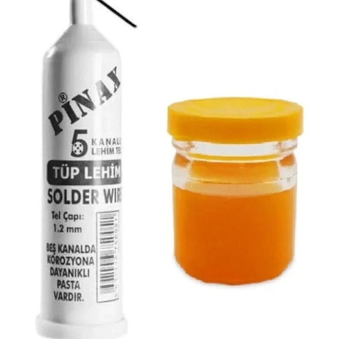 ® Yeni Ürün Pinax Tüp Lehim Teli 25 Gr 1.2mm + Lehim Pastası40gr