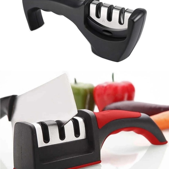 ® Yeni Ürün Profesyonel Bıçak Bileyici 3 Açılı Elmas Seramik Tungsten Çelik El Bıçakları Bileme