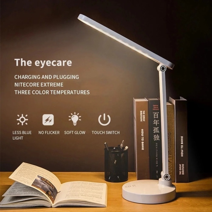 ® Yeni Ürün Şarjlı 40 Led Çalışma Okuma Işığı Kademeli Masa Lambası Ayarlanabilir Renk Tonu Ve Parlaklık Ps-1912