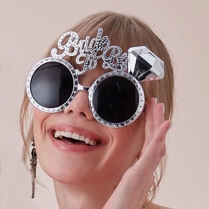 ® Yeni Ürün Gümüş Renk Bride To Be Yazılı Gelin Gözlüğü 15x10 Cm