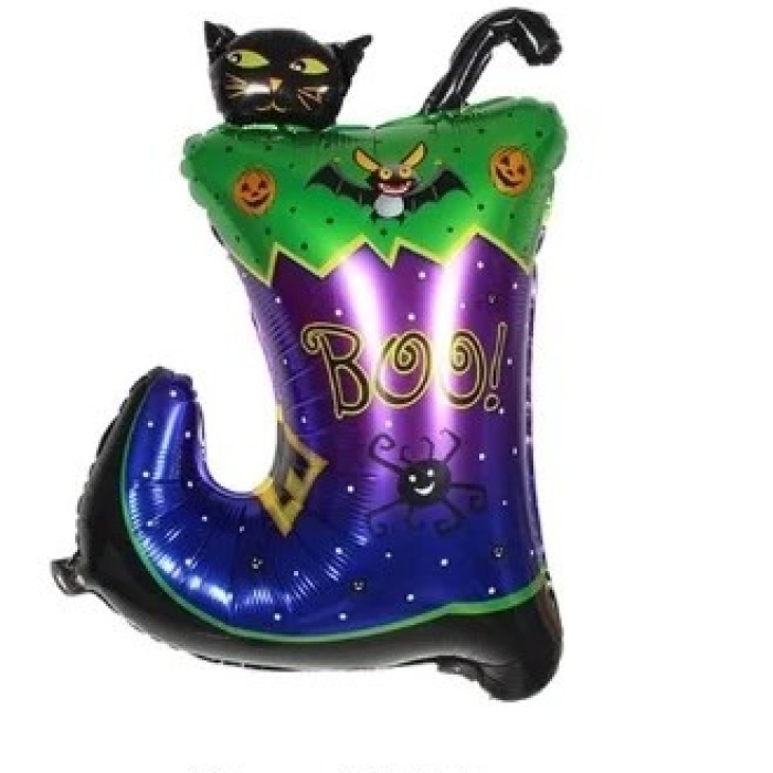 ® Yeni Ürün Halloween Çizmeli Kara Kedi Folyo Balon