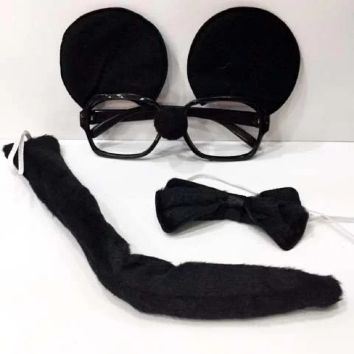 ® Yeni Ürün Mickey Mouse Gözlüğü Papyonu Kuyruğu Seti
