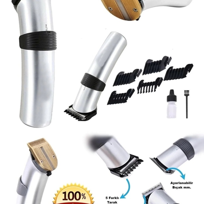 ® Yeni Ürün 609 Profesyonel Şarjlı Saç Sakal Kesme Tıraş Makinesi Erkek Tıraş Makine Seti