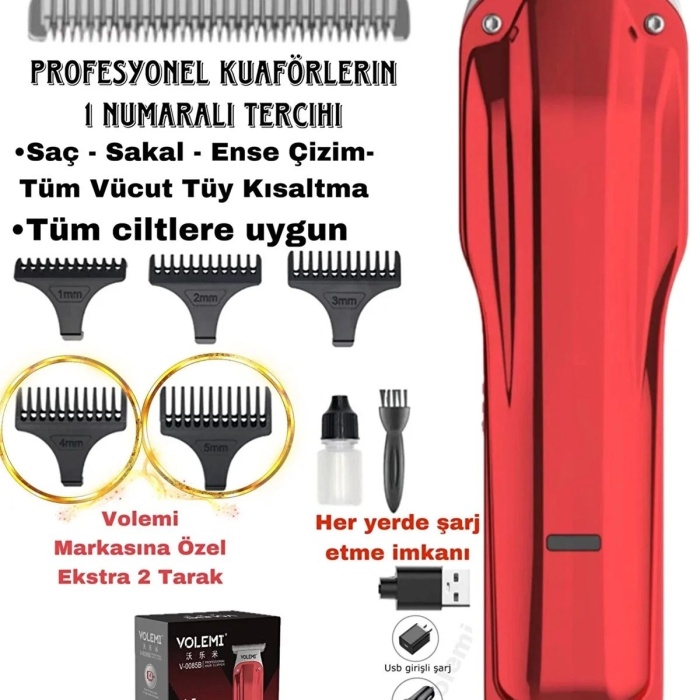 ® Yeni Ürün V-0085b Saç Sakal Ense Çizim Lazer Öncesi Kişisel Bakım Unisex Tıraş Makinesi