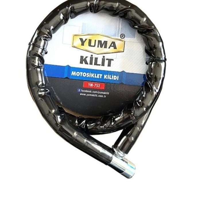 ® Yeni Ürün Yuma Ym-752 Motorsiklet Kilidi Anahtarlı Körüklü Siyah ( Boy : 120cm-çap : 22mm )