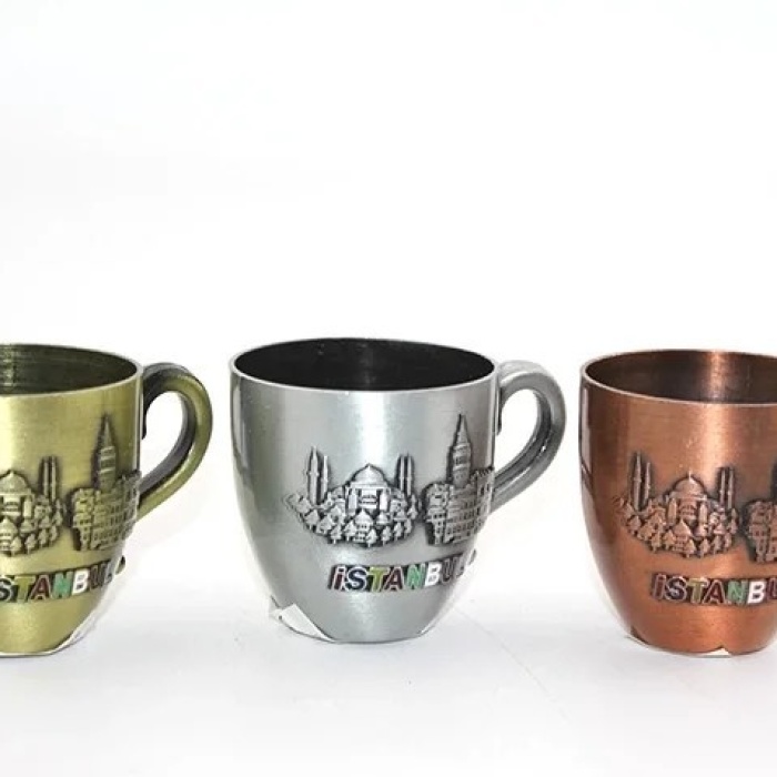 ® Yeni Ürün Metal İstanbul Yöresel Bardak