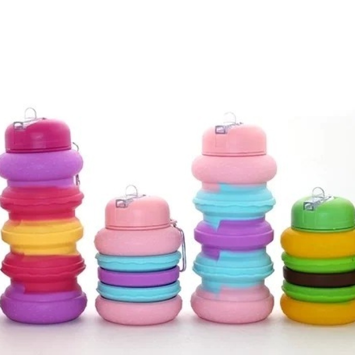 ® Yeni Ürün Katlanabilir Portatif Silikon Su Şişesi 500 Ml