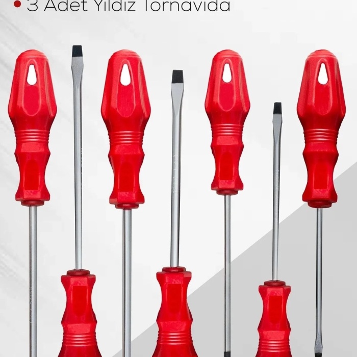 ® Yeni Ürün 7li Tornavida Seti (4 Adet Düz Tornavida 3 Adet Yıldız Tornavida)