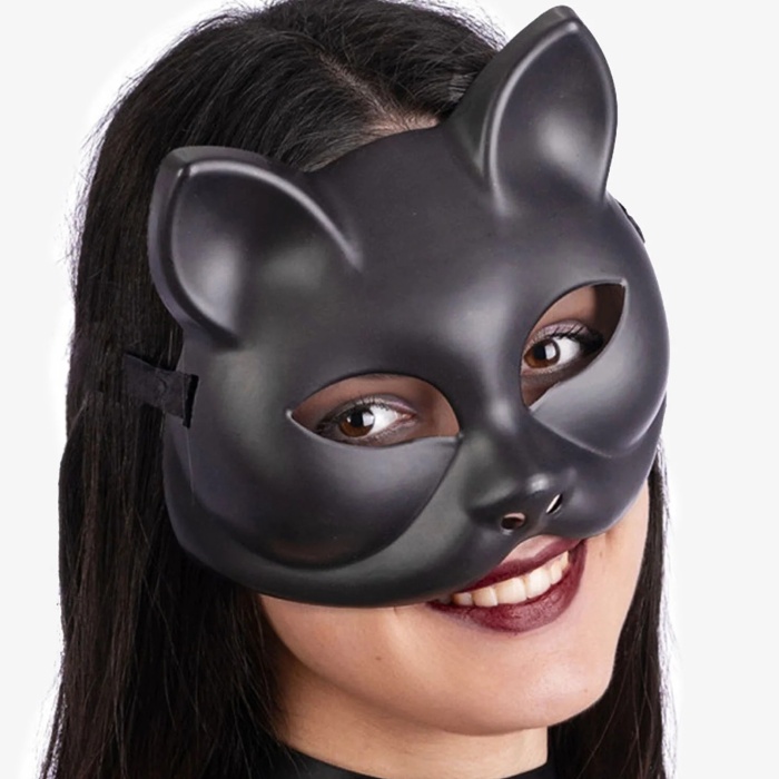 ® Yeni Ürün Siyah Renk Lüks Kedi Maskesi 12x13 Cm