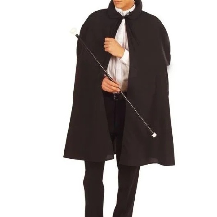 ® Yeni Ürün Siyah Sihirbaz Pelerini 120 Cm Ve Sihirbaz Şapkası 12 Cm Yetişkin Boy