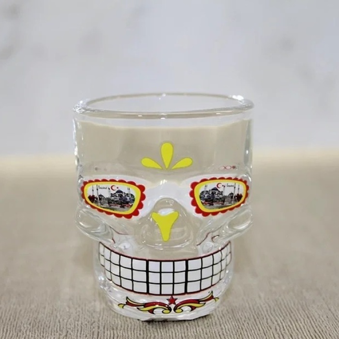 ® Yeni Ürün İstanbul Temalı Cam Kurukafa Shot Bardak