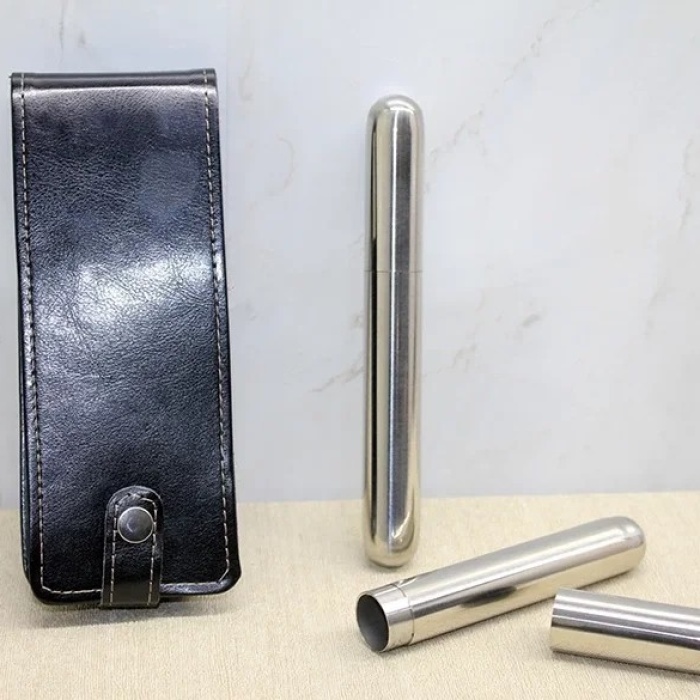 ® Yeni Ürün Deri Kilifli Paslanmaz Çelik Matara