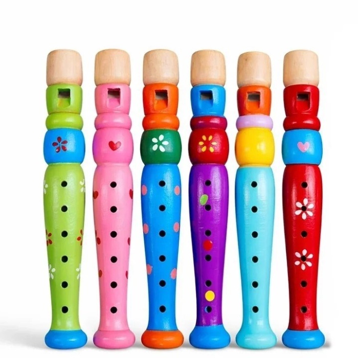 ® Yeni Ürün Ahşap Renkli Flüt Küçük