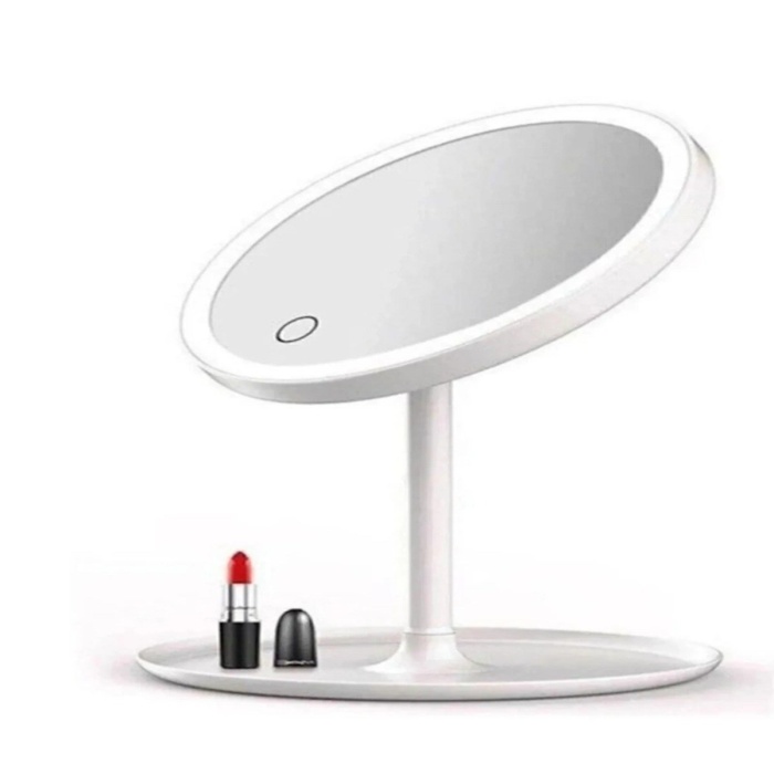 ® Yeni Ürün Dokunmatik Led Işıklı Usb Li Yuvarlak Masa Üstü Makyaj Aynası Makyaj Aynası Ledli