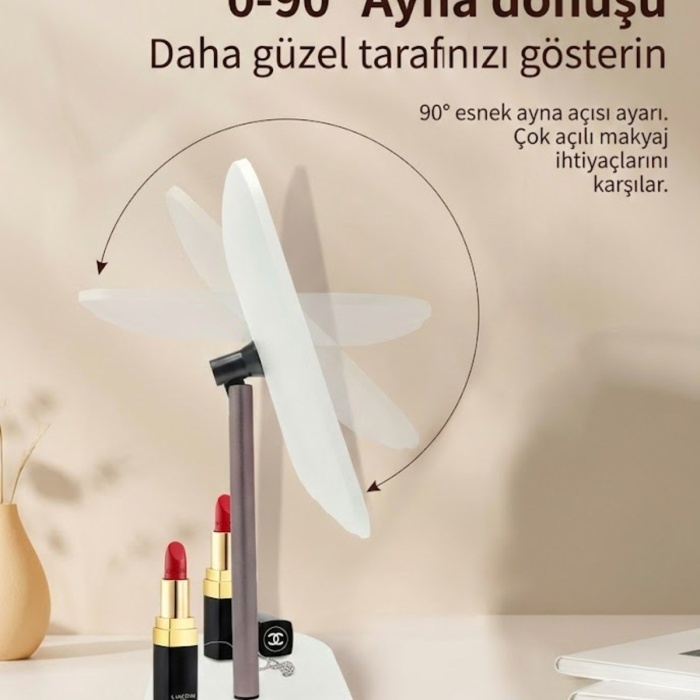 ® Yeni Ürün Dokunmatik led ışıklı makyaj aynası dikdörtgen 3 renk ışık LED MASA AYNASI