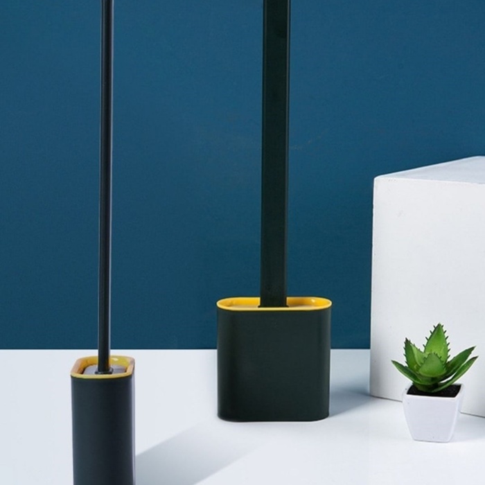 ® Yeni Ürün Duvara Monte Edilebilir Kapaklı Askılı Klozet Yumuşak Silikon Başlıklı Tuvalet Fırçası Seti