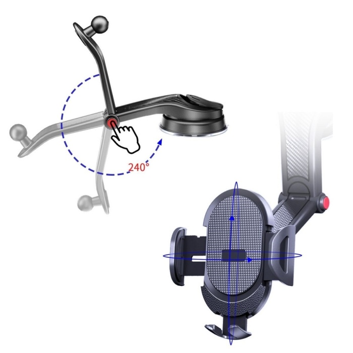 ® Yeni Ürün Güçlü Vantuzlu Araç İçi Konsol Üstü Telefon Tutucu Aparat