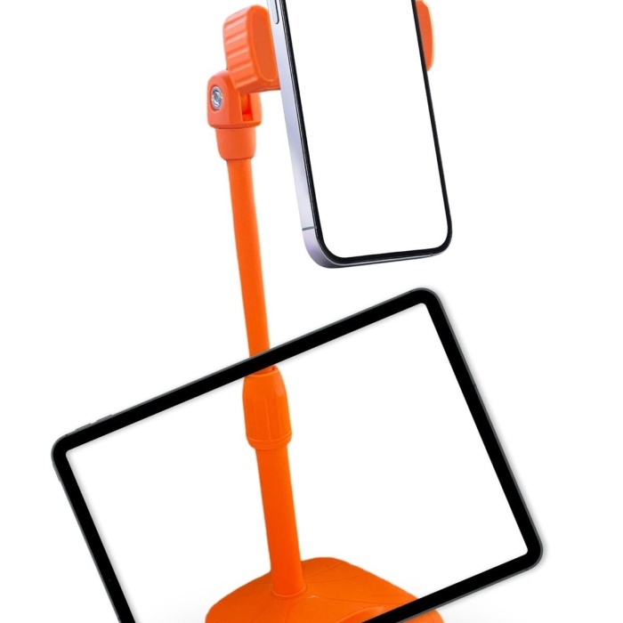 ® Yeni Ürün Masa Üstü Tablet ve Telefon Tutucu Plastik Aparat Turuncu Telefon Standı
