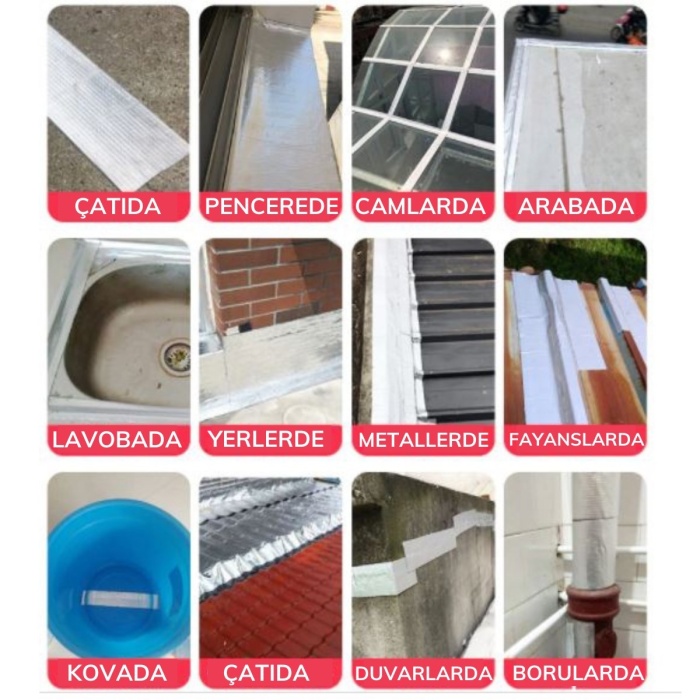 ® Yeni Ürün 2 Mt Yüksek Sıcaklık Dayanan Su Geçirmez Çatı  Duvar Çatlak Onarıcı Yapışkan Bant Folyo 5 Cm