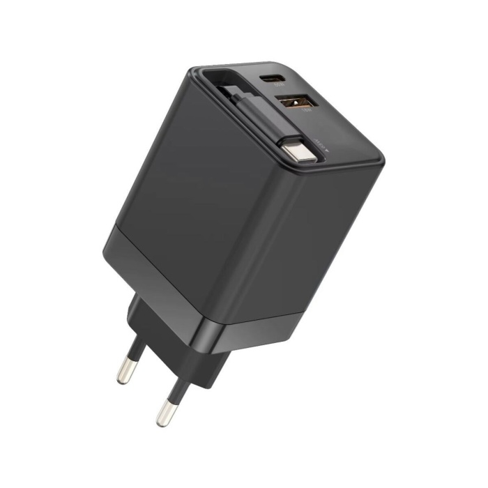 ® Yeni Ürün 65W Süper Hızlı Şarj Cihazı | Dahili Type-C Kablo | USB-C & USB-A Çıkış | Çoklu Cihaz Desteği