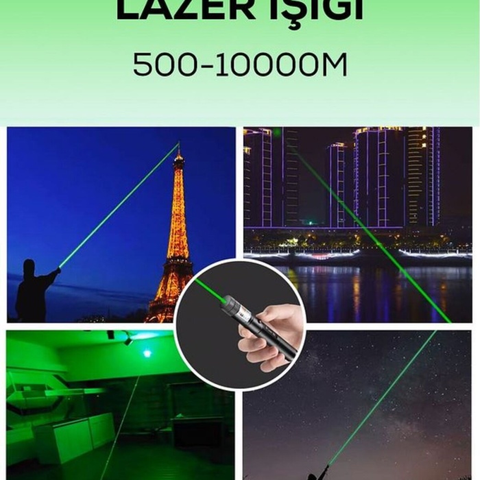 ® Yeni Ürün ULTRA güçlü Yeşil Şarjlı Lazer Pil AnahtarUzun Menzilli, Güçlü Ve Çoklu Işık Efektli Er