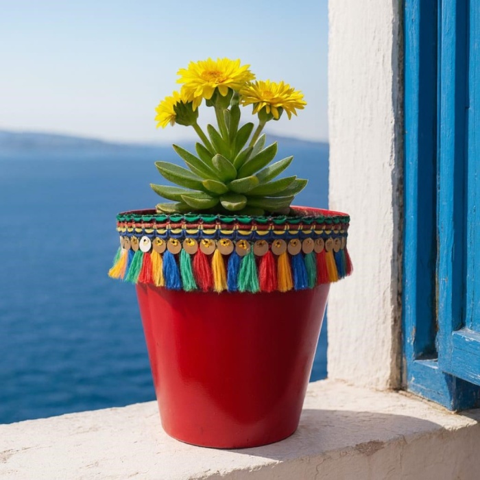 ® Yeni Ürün NF DEKORATİF SAKSI 1.7 LİTRE Kırmızı