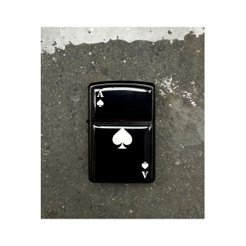 MAÇA AS Tasarımlı Benzinli Siyah Çakmak