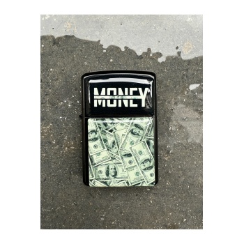 Money Dolar Tasarımlı Benzinli Siyah Çakmak
