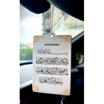 NAZAR DUASI TASARIMLI DEKORATİF OTO KOKUSU VE DİNİ ARAÇ AKSESUARI